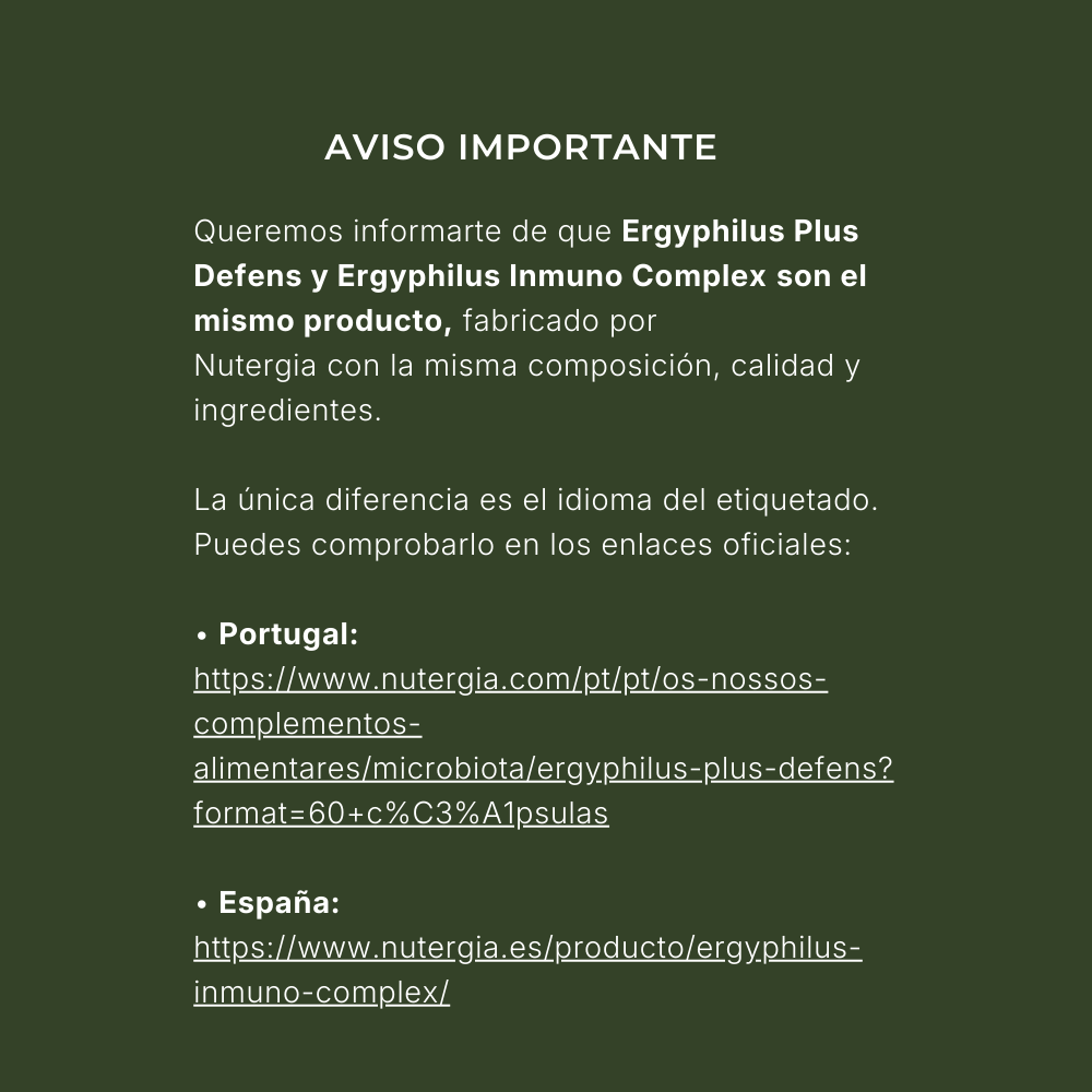 Ergyphilus Inmuno Complex – Probióticos & Suporte Imunitário | Nutergia (60 cápsulas)
