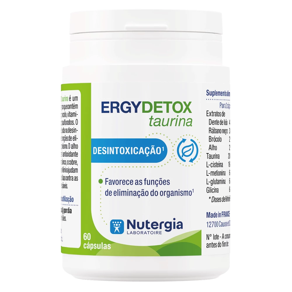 Ergydetox Taurina – Apoio Hepático e Detox Diário | Nutergia (60 cápsulas)