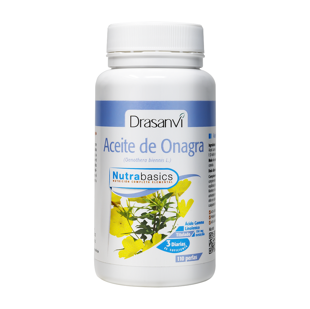 Aceite de Onagra 500 mg – Piel, Equilibrio y Bienestar Femenino (110 perlas) – Nutrabasics
