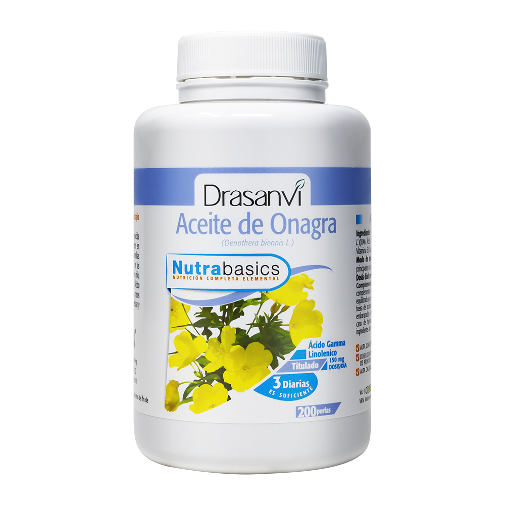 Aceite de Onagra 500 mg – Piel, Equilibrio y Bienestar Femenino (200 perlas) – Nutrabasics