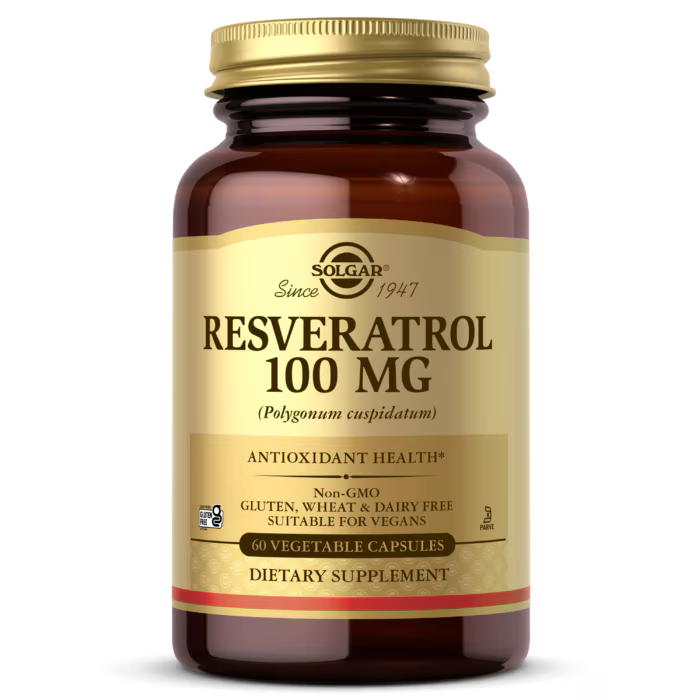 Resveratrol 100 mg – Suporte Antioxidante Natural e Vitalidade (60 cápsulas vegetais) – Solgar®