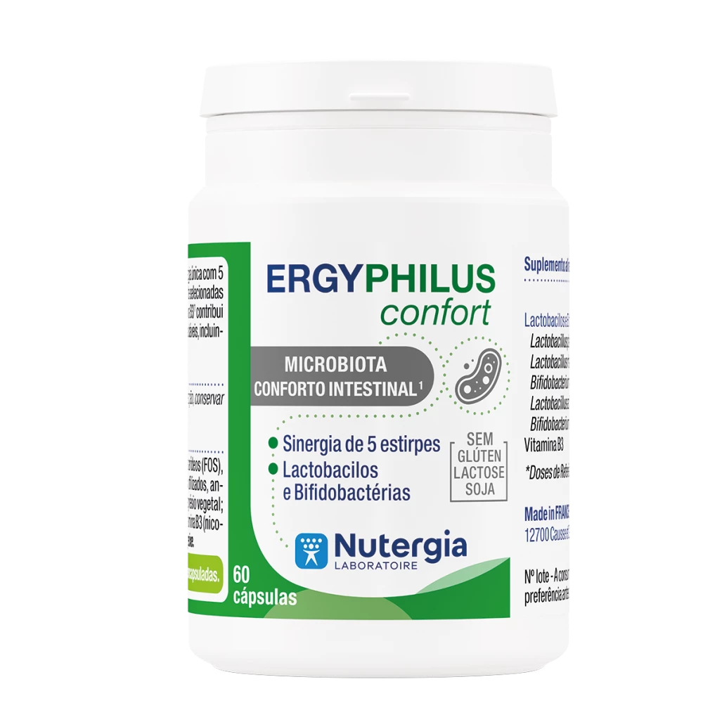 Ergyphilus Confort – Probióticos para Bem-Estar Intestinal | Nutergia (60 cápsulas)