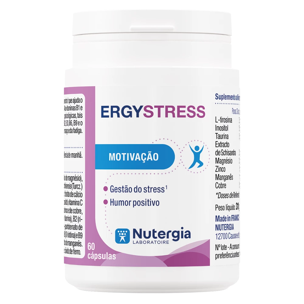 ERGYSTRESS® – Suplemento para Gestão do Stress, Motivação & Humor Positivo (60 cápsulas)