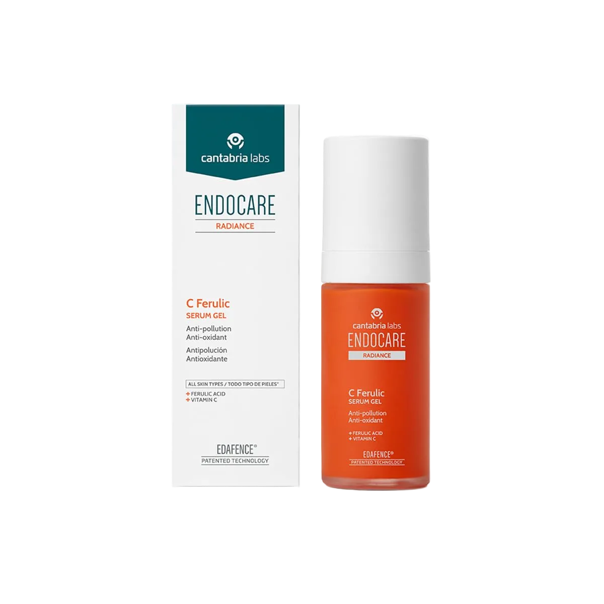 Endocare Radiance C Ferulic Edafence Sérum Gel (30 ml) | Cantabria Labs - Protección Antioxidante y Luminosidad