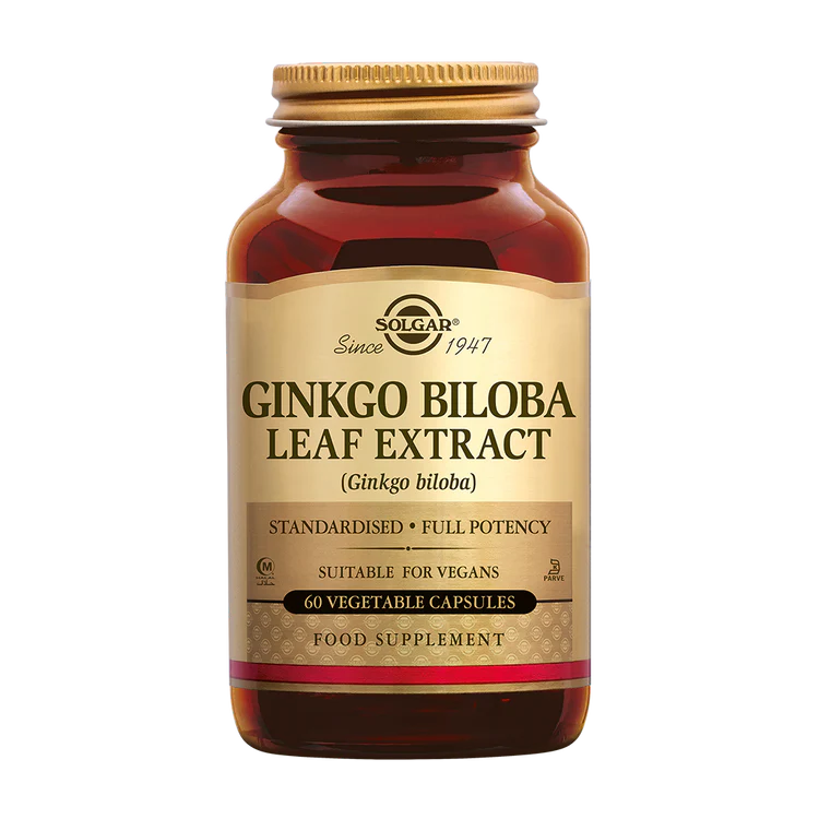 Ginkgo Biloba SFP (60 cápsulas) | Solgar – Extrato Padronizado + Planta Inteira