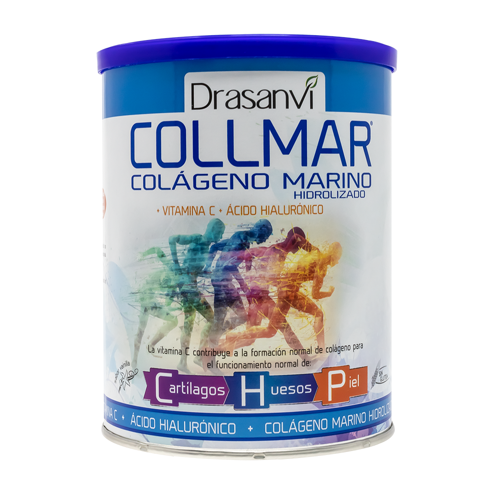 Collmar® Vainilla – Colágeno marino hidrolizado con vitamina C y ácido hialurónico (275 g en polvo)