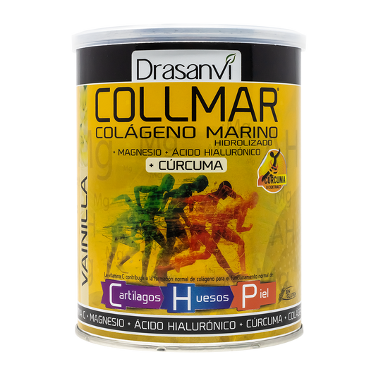 Collmar® Magnésio Cúrcuma Baunilha – Colagénio Marinho Hidrolisado com Magnésio, Vitamina C, Cúrcuma & Ácido Hialurónico (300 g em pó)
