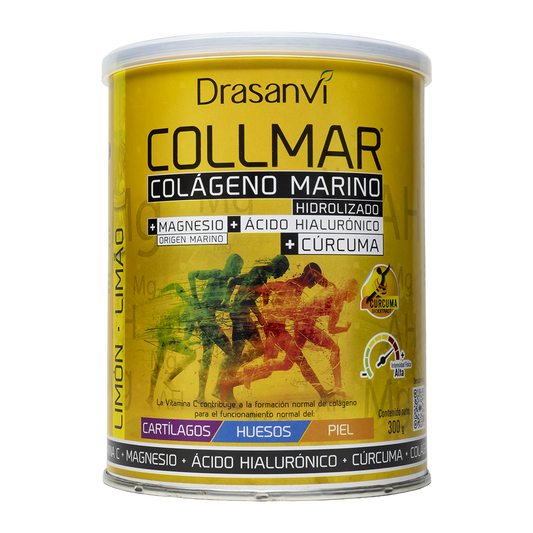Collmar® Magnésio Cúrcuma Limão – Colagénio Marinho Hidrolisado com Magnésio, Vitamina C, Cúrcuma & Ácido Hialurónico (300 g em pó)