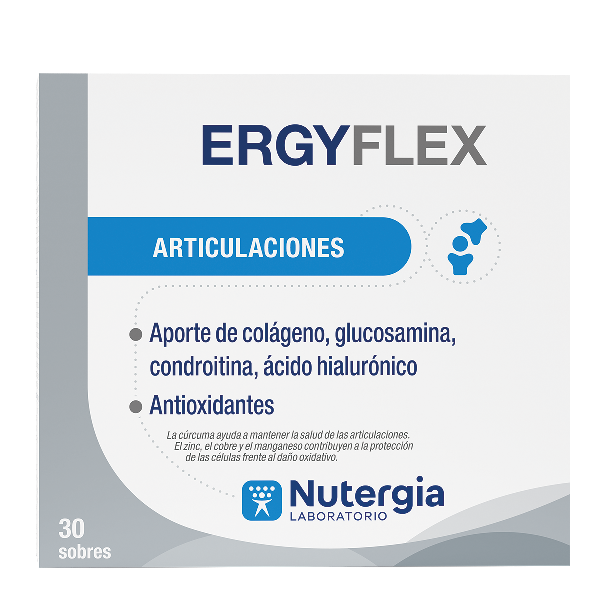 Ergyflex (30 Saquetas) | Nutergia – Colagénio Marinho, Glucosamina, Condroitina, Vitamina C & Cúrcuma