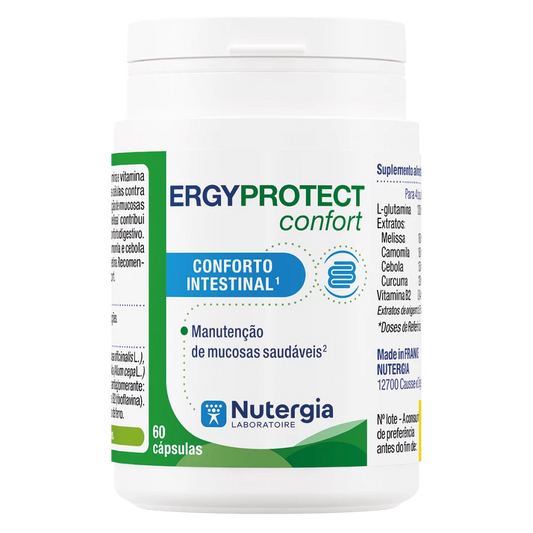 Ergyprotect Confort – Glutamina & Plantas para Conforto Intestinal | Nutergia (60 cápsulas)