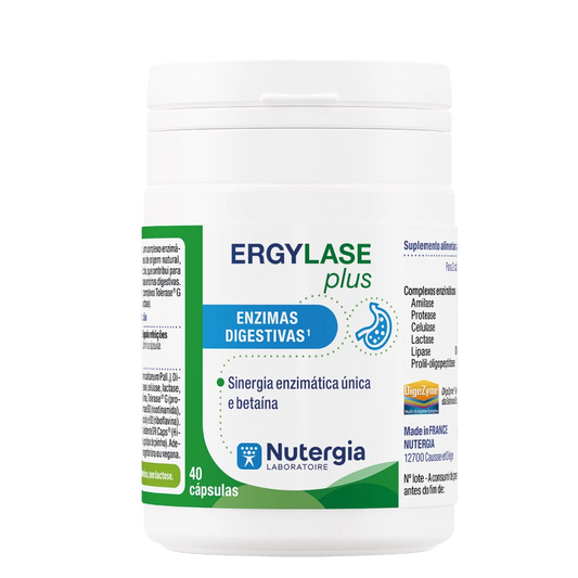 Ergylase Plus – Complexo de Enzimas Digestivas | Nutergia (40 cápsulas)