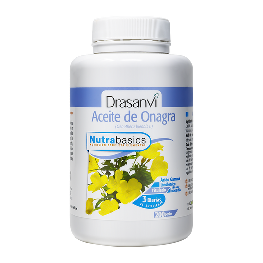 Óleo de Onagra 500 mg – Pele, Equilíbrio & Bem-Estar Feminino (200 pérolas) – Nutrabasics
