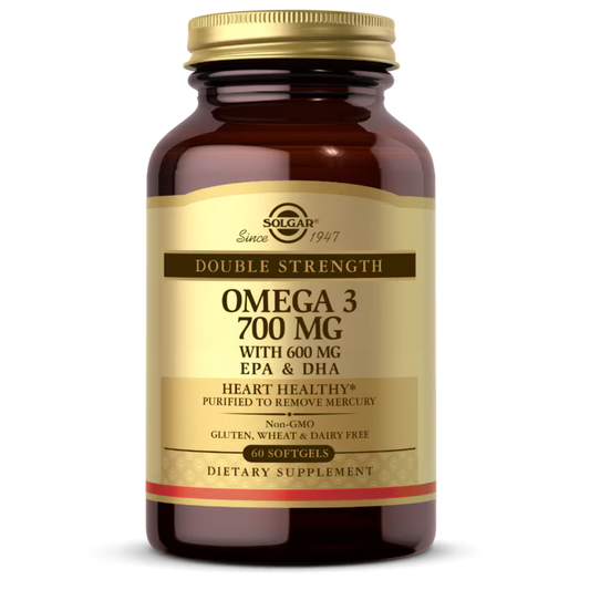 Double Strength Omega-3 700 mg (60 softgels) | Solgar - Saúde cardiovascular, articular e celular