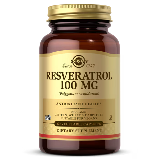 Resveratrol 100 mg – Suporte Antioxidante Natural e Vitalidade (60 cápsulas vegetais) – Solgar®