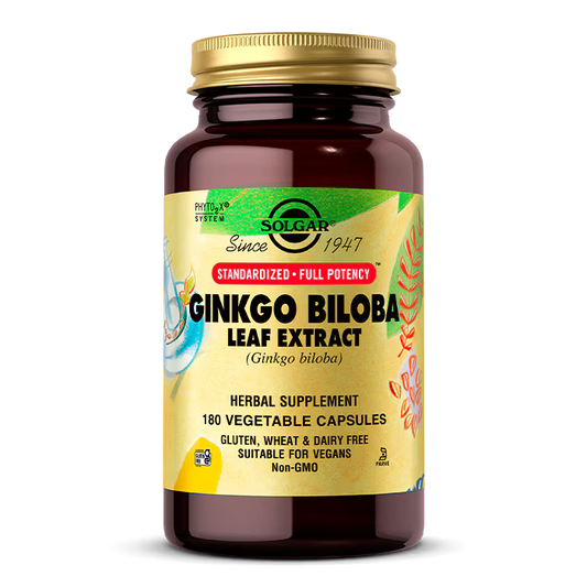Ginkgo Biloba SFP – Extrato Padronizado + Planta Inteira (180 cápsulas vegetais) – Solgar®