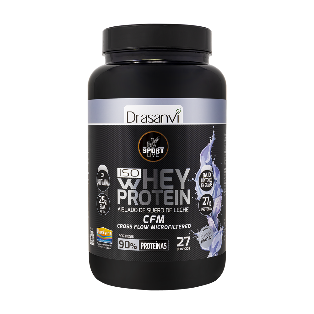 Whey Protein Isolada Sabor Neutro – 90% Proteína, Baixo Açúcar & Sem Gordura (800 g)