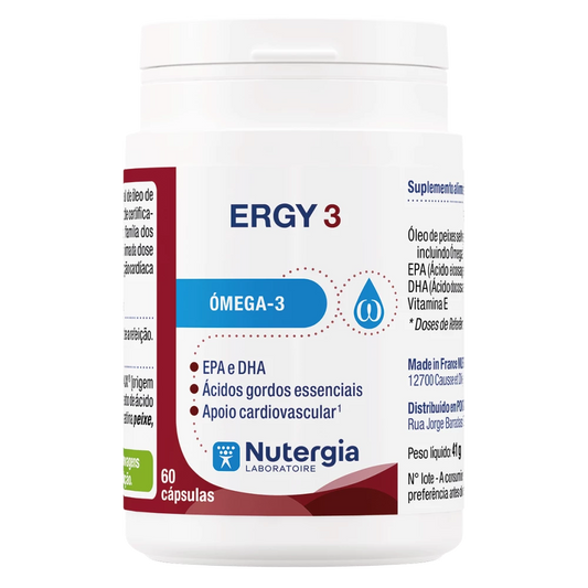 Ergy 3 – Óleos de Peixe Selvagem (Ómega-3 EPA & DHA) & Vitamina E (60 cápsulas)