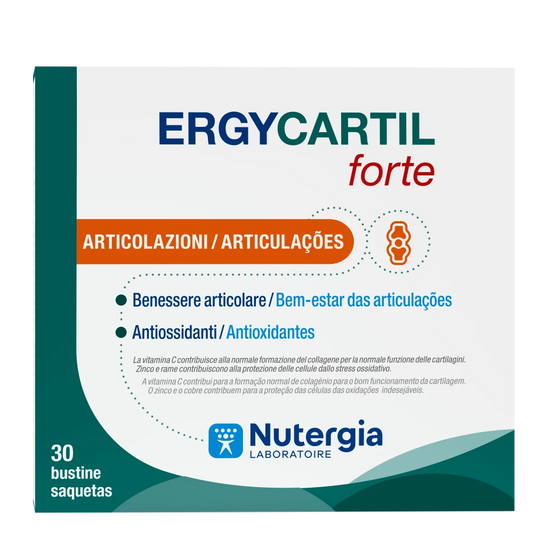 Ergyflex® – Colagénio Marinho, Glucosamina, Condroitina, Vitamina C & Cúrcuma (30 Saquetas)