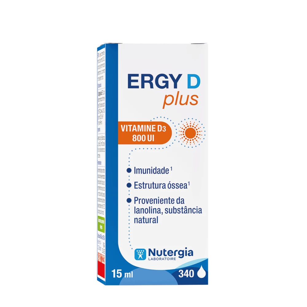 Ergy D Plus – Vitamina D3 de Origem Natural | Nutergia (15 ml)