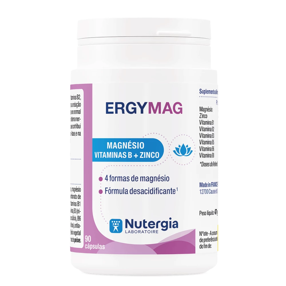 ERGYMAG® – Suplemento de Magnésio, Vitaminas B e Zinco (90 cápsulas)