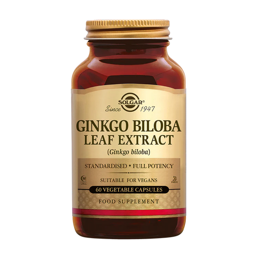 Ginkgo Biloba SFP (60 cápsulas) | Solgar – Extrato Padronizado + Planta Inteira