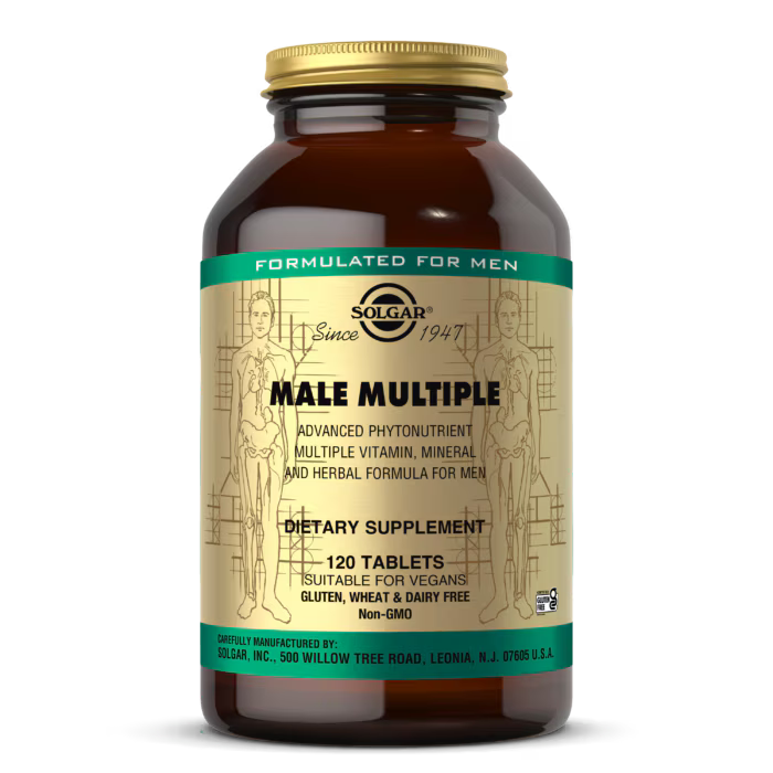 Male Multiple (120 comprimidos) | Solgar – Multivitamínico e Mineral para Homem